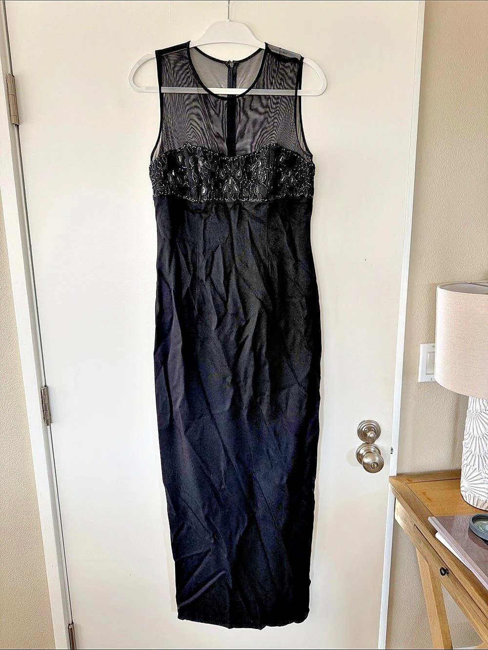 Ever Beauty Lace Mesh Maxi Dress in Black Size 10 Like New